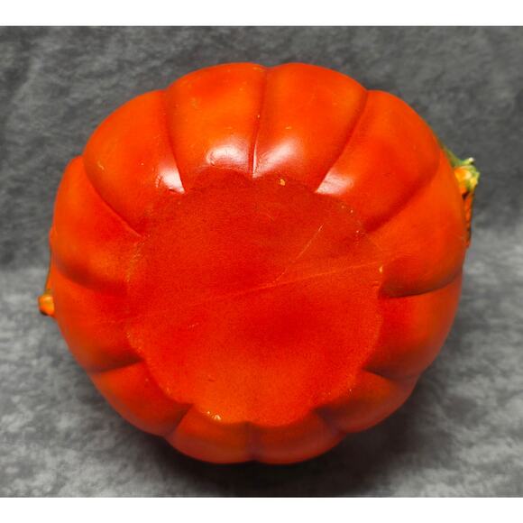 Orange & Green Ceramic Pumpkin Leaves Candy Dish Halloween Home Decor Display - Picture 6 of 10